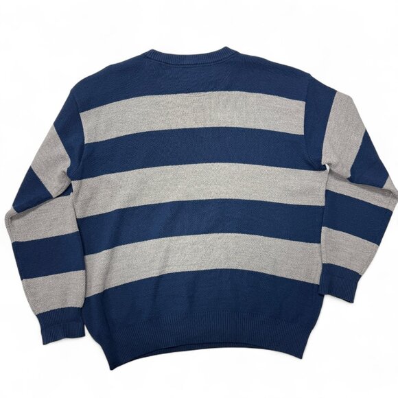 Paul & Shark Sweater Mens XL Italian Wool Blue Gray Striped Crewneck Pullover - Picture 9 of 9